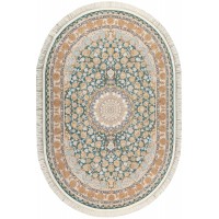 Иранский ковер Shahname 1200 129 Голубой-серый овал